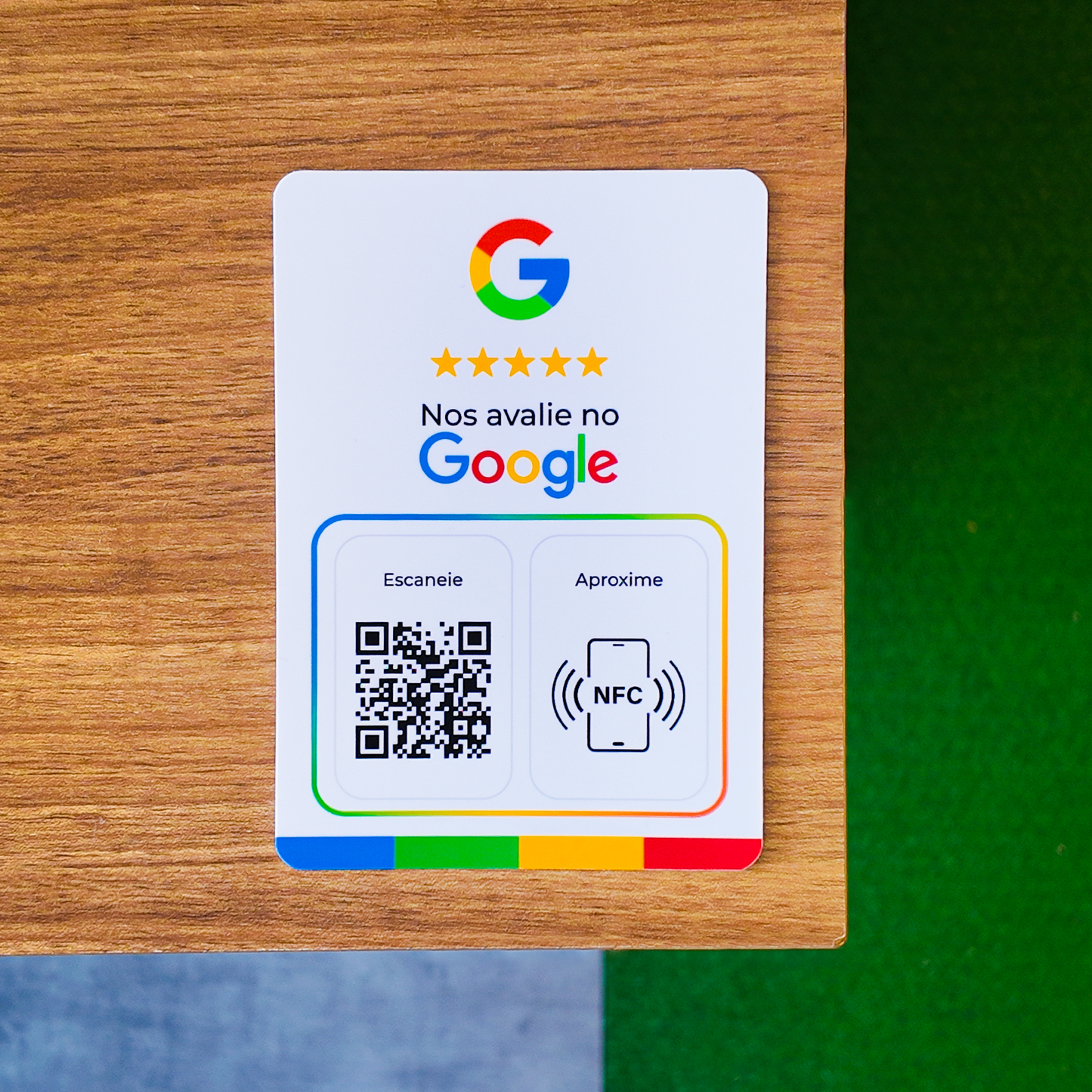 Plaquinha de avaliação Google