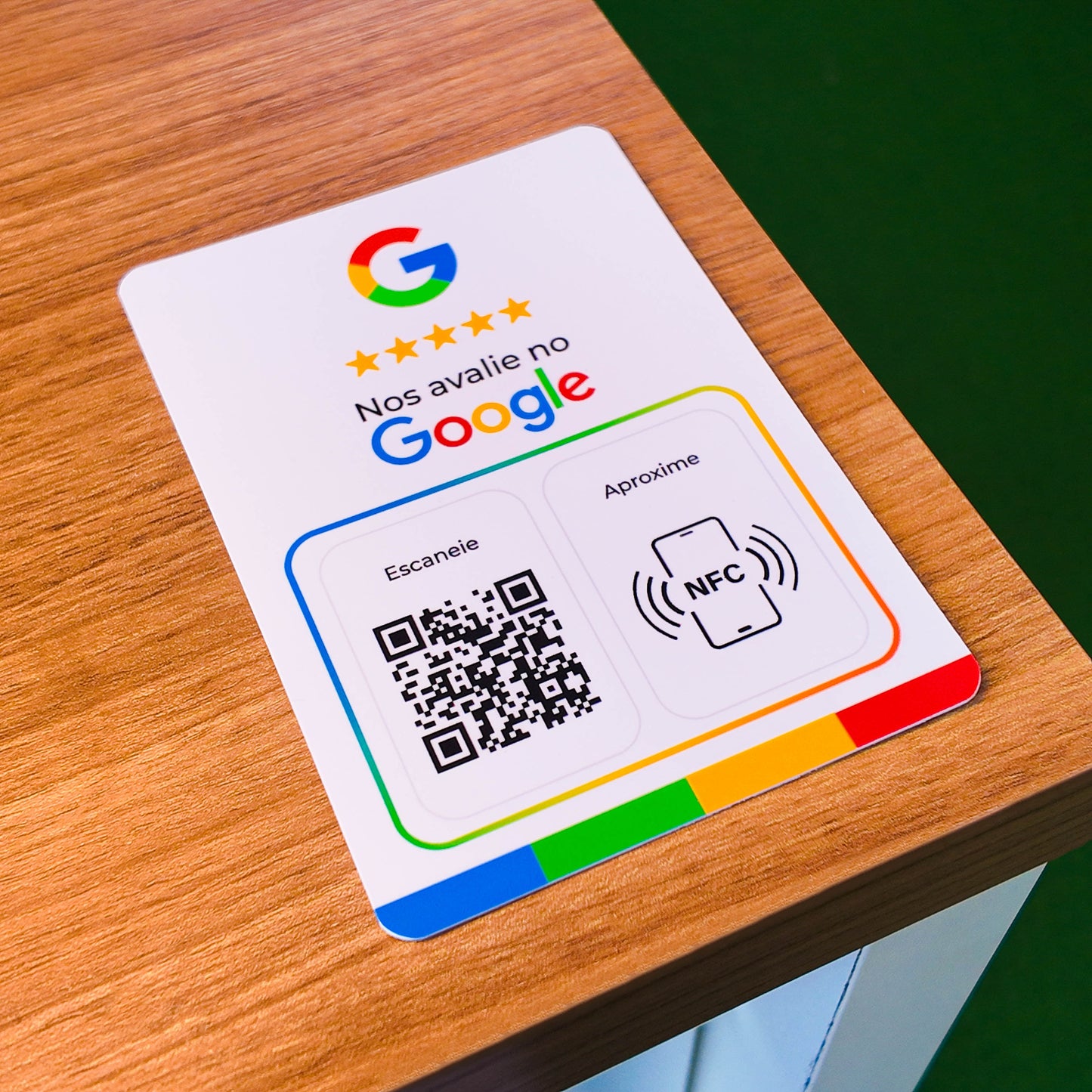 Plaquinha de avaliação Google