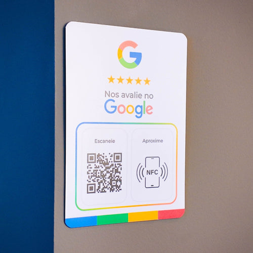 Plaquinha de avaliação Google