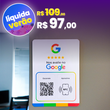 Plaquinha de avaliação Google